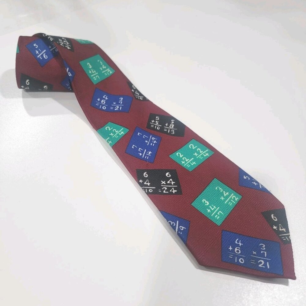 Vintage Designs by A. Rogers Neck Tie Math Teacher Tie Mathematics Colorful